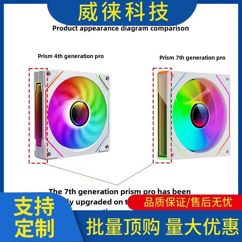 871议~力火车棱镜7PRO12PCM机箱风扇WM温动A控RGB神光同步5V3针无