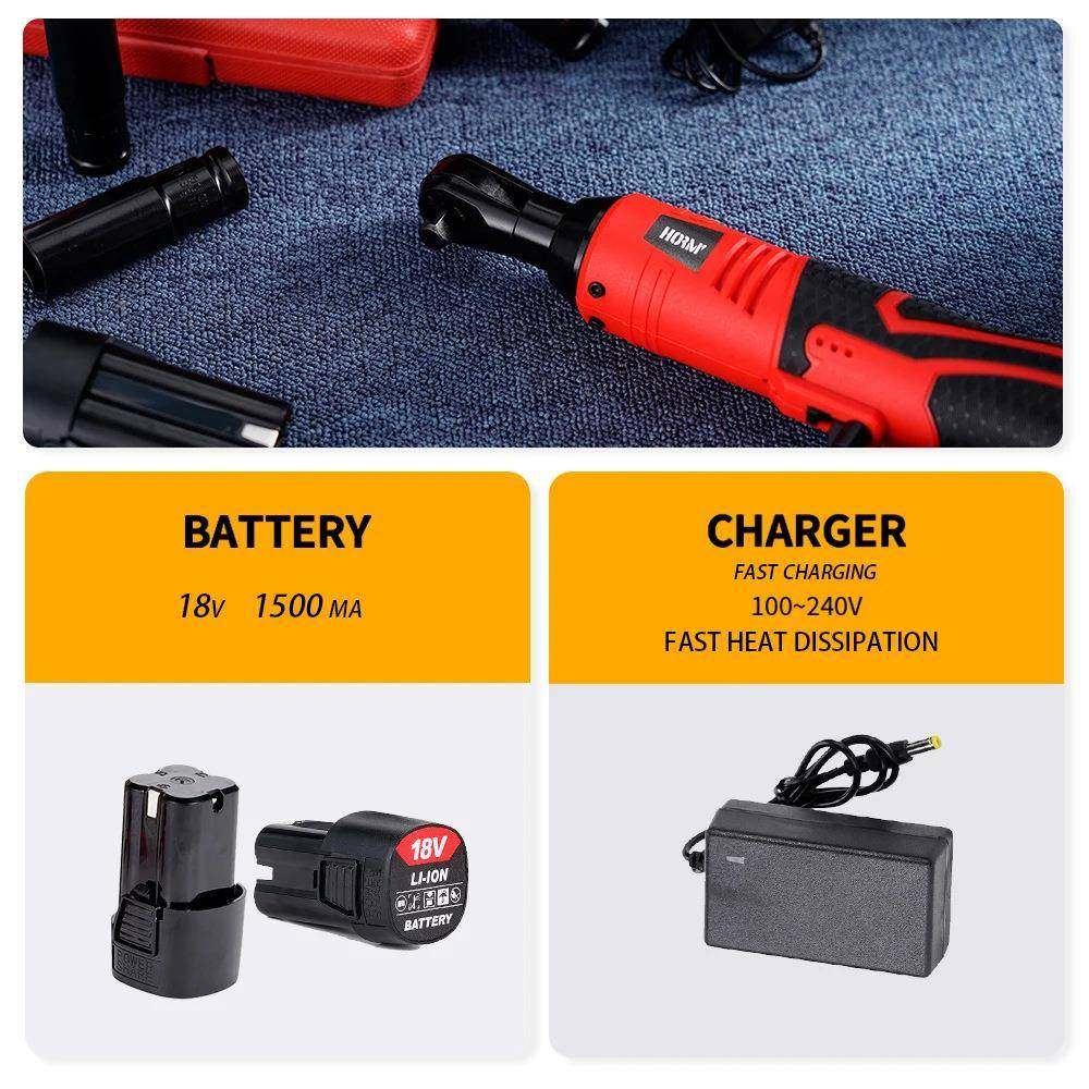 3/8英寸无电动扳65Nm直手角棘轮扳18V绳可充BZB电汽车维修手角扳