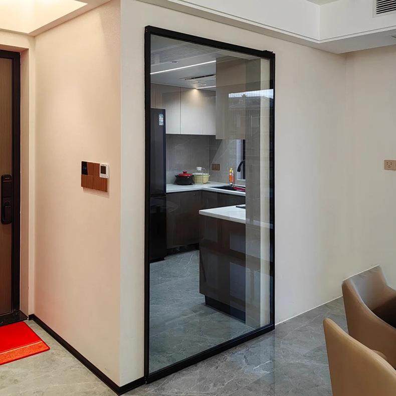 浴铝合金极窄厨房28188轨推拉门室客厅玻璃隔断门单移扇隐形无道