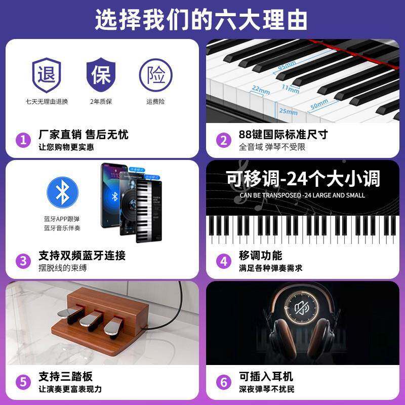 厂家直销电子钢家LGC-5190琴8键8标准智能专业成人用数码儿童学生