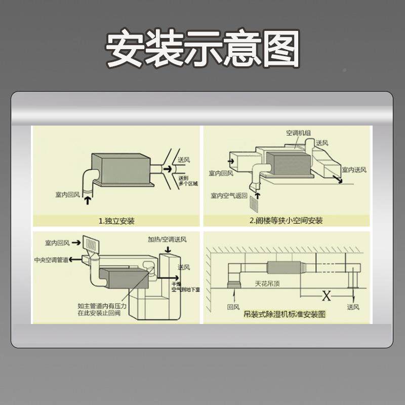无品牌/吊顶除湿机管装道除湿藏安功率隐泳池大棚地下库车间大工