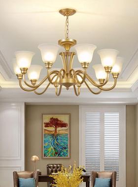 美式客吊灯铁简约乡村客厅灯厅餐XLP厅灯复古大厅欧式卧室黑色吊