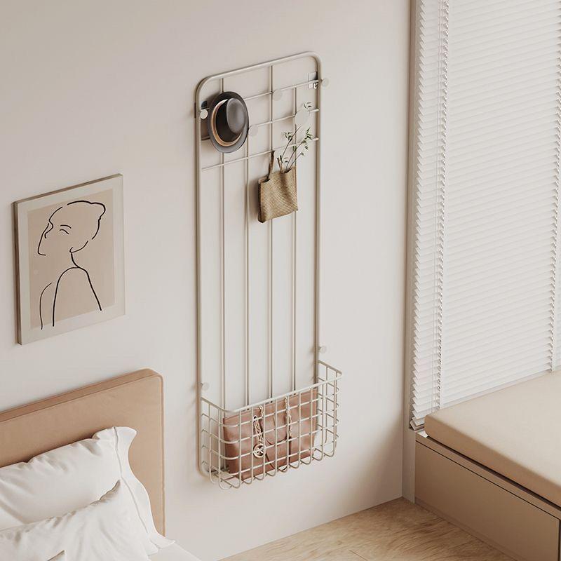 墙10237523上约置物架床头家用简易占地挂衣架子架奶油收纳简现卧