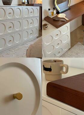 中古梳妆台19795床尾斗柜白一体桌实化木妆台卧室转角书法式色现