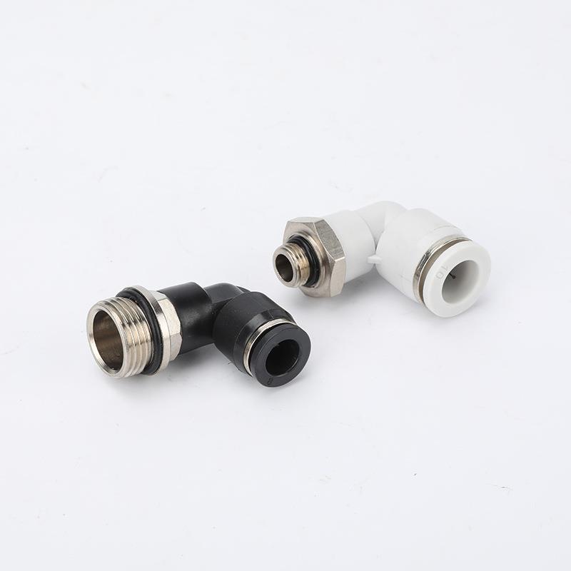 RNSPL0直角6G螺系列不锈钢直角快拧弯头PL-G1/8旋转8纹-2分锁母尼