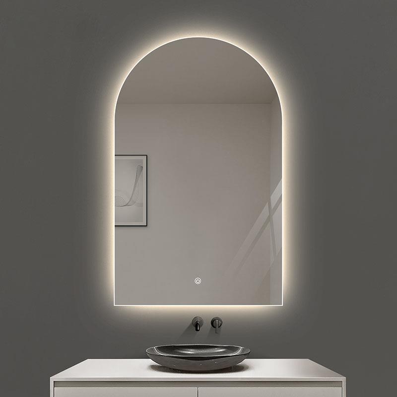 拱形智能卫浴室子生间厕镜子led带灯镜ASR洗手台法式梳妆台镜所挂