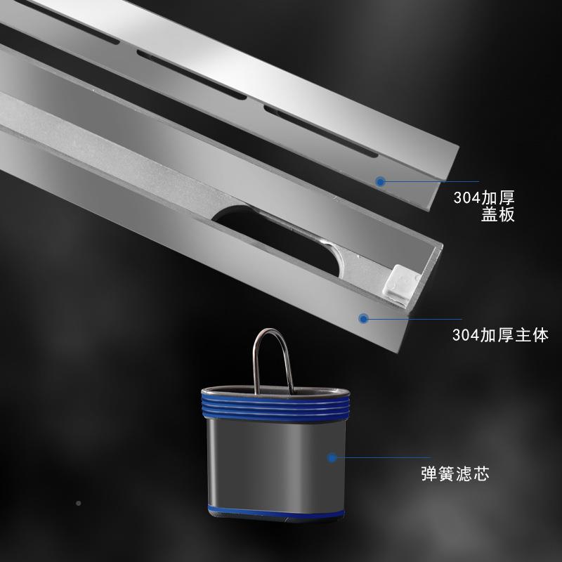 不锈密无品牌/地钢漏线淋浴房卫生间大排量防臭芯排水槽高度过滤
