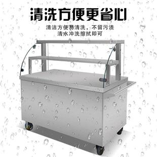 凉皮璃无品牌/架子餐夏季不锈钢手推外卖凉菜玻面早摆菜摊小推车