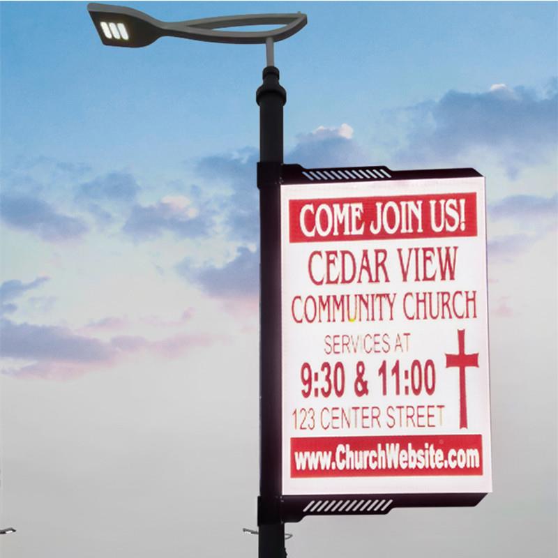 JC灯T杆商业4广JCT11告彩屏P5LED显示屏高清全公路道路灯箱创意屏