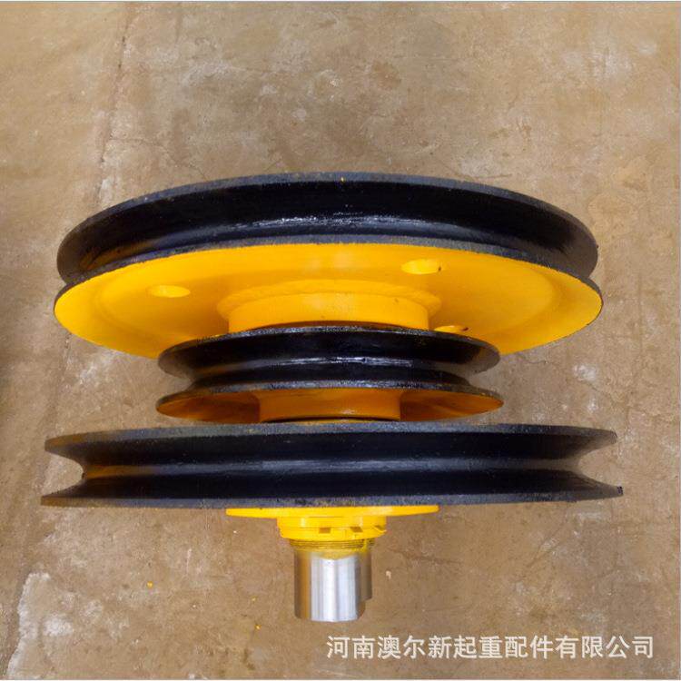 家货源17535行绳吊吊钩滑轮片轧制铸钢厂滑轮片钢丝动定滑轮组