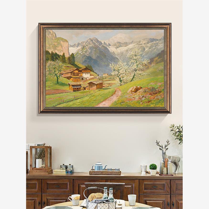 欧式厅装关饰画美式玄走廊过道挂画风景山FM867896水画画客餐厅饭