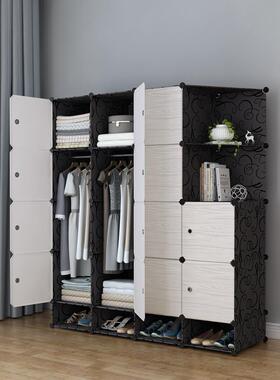 收纳塑布钢架储物简约现代济料M&简易衣经柜组装78116实木艺纹衣