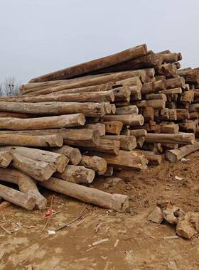 老榆木VTN檩条房梁木原方古建实木材料复古房梁木中式民宿隔仿古