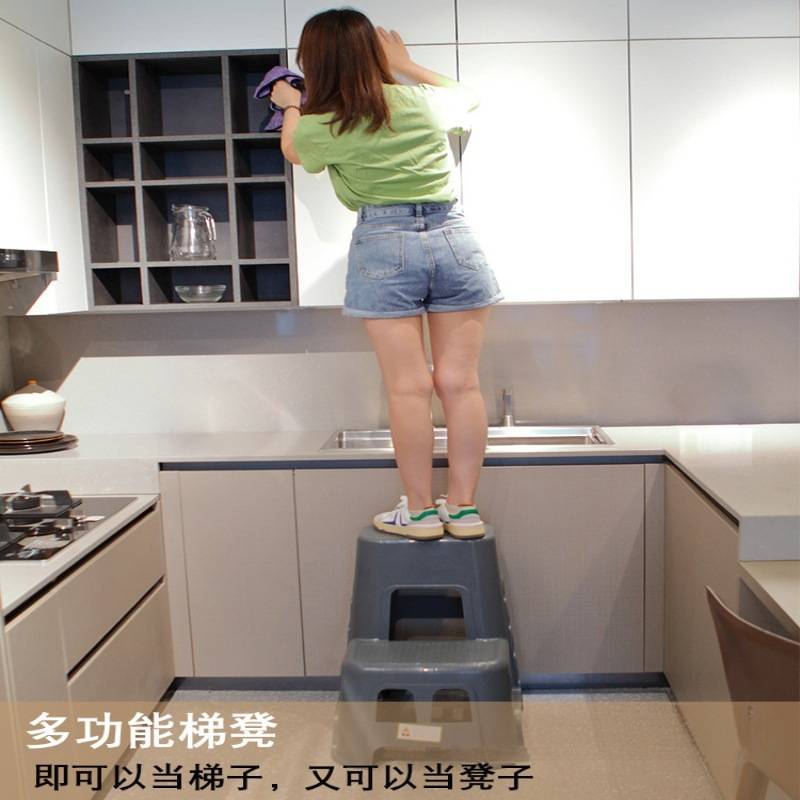 多功能二步梯凳家用登高凳加厚塑料洗车凳子两步凳台阶高低梯子凳
