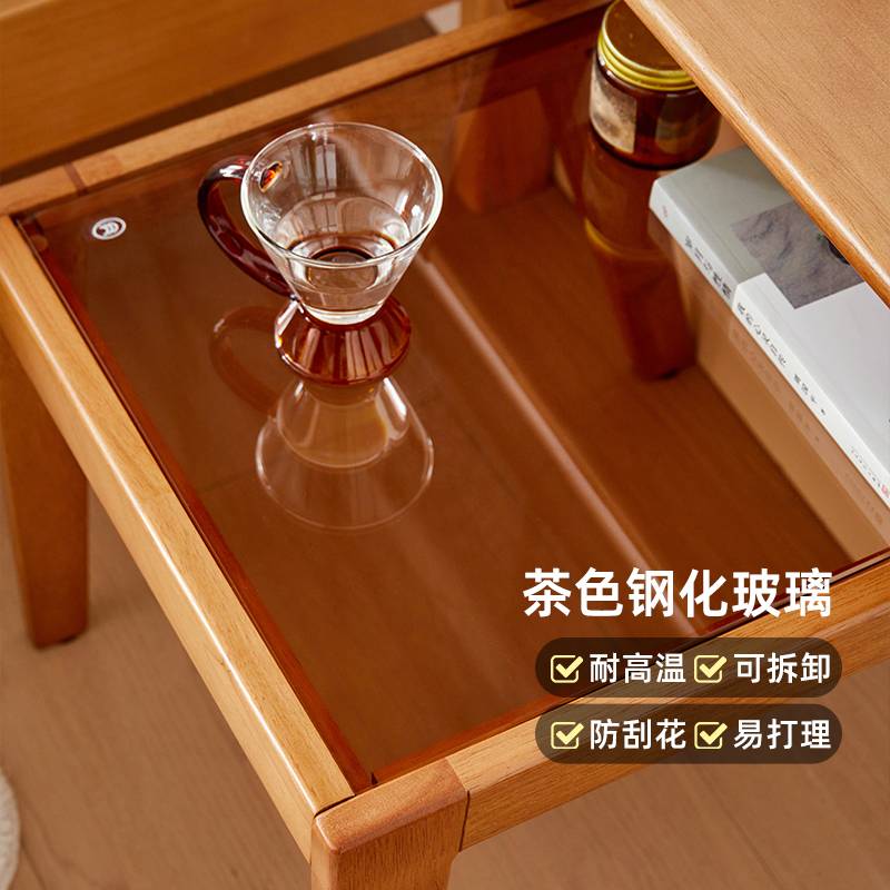 7T全实木简易床头柜卧室简约沙发边几书桌客厅小茶几家用床边收纳
