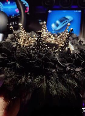 Q2Q天鹅品创意装高饰挡网装红车载摆件饰羽毛汽车车内中控台96871