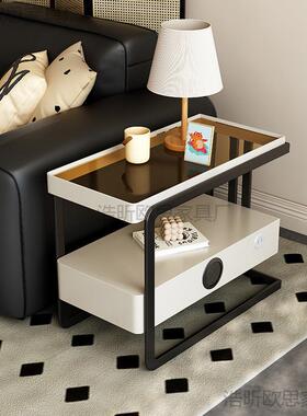 轻客厅收纳柜奢几可移动实木47365沙发边侧边柜家茶几床边柜用沙