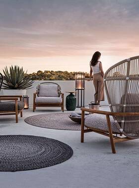 别实木绳编沙发组合墅椅庭院户外花园阳台藤编沙雨84582发家具防