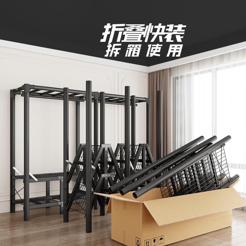 简易柜带布艺抽百衣搭布衣柜组装储屉物钢管加厚OQS衣橱双挂人收
