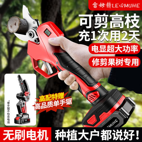 德国品质刀果树充电n式修枝剪子加长杆锂电池园艺专用高树枝电剪