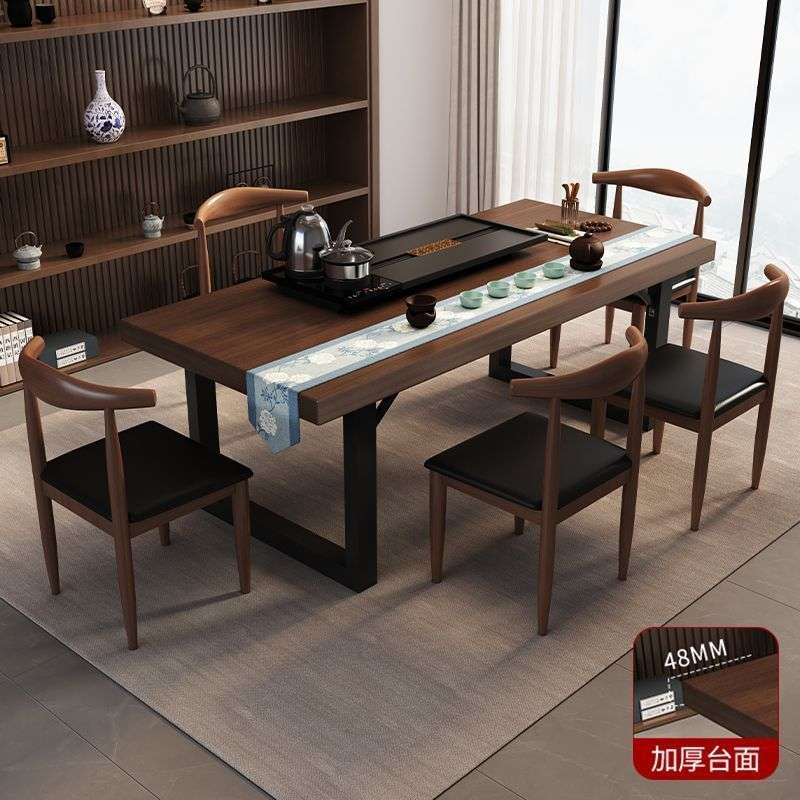 新中式茶桌一桌五椅茶具全套喝茶桌子家用客厅简约加厚桌面茶几桌