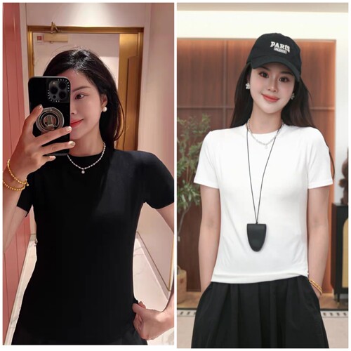 【69元2件】姗姗自留  圆领纯色T恤  32601  410