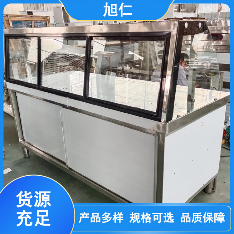 不锈钢电热保温售饭台快餐车