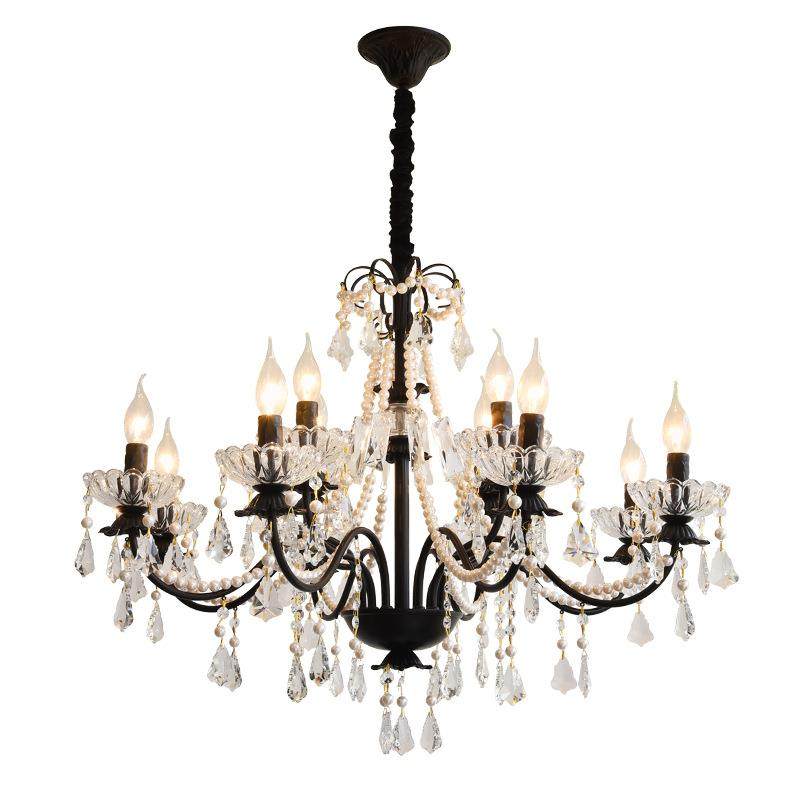 法式复古水晶吊灯客厅2025新款中古风卧室餐厅高级感别墅蜡烛灯具,家装灯饰光源,智能吊灯,淘宝优惠券,粉丝福利购,淘宝优惠卷