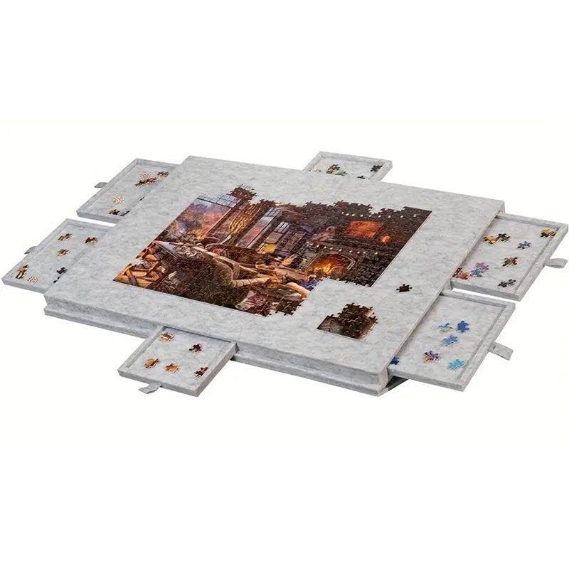 毛毡拼图桌分类板可折叠带支架盖子6个抽屉便携式儿童拼图板,文具电教/文化用品/商务用品,软木板/照片板/毛毡板,淘宝优惠券,粉丝福利购,淘宝优惠卷