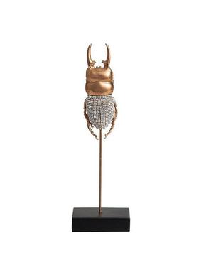 创意轻奢简约抽象银钻甲虫摆件样板间酒店时尚家居桌面装饰工艺品