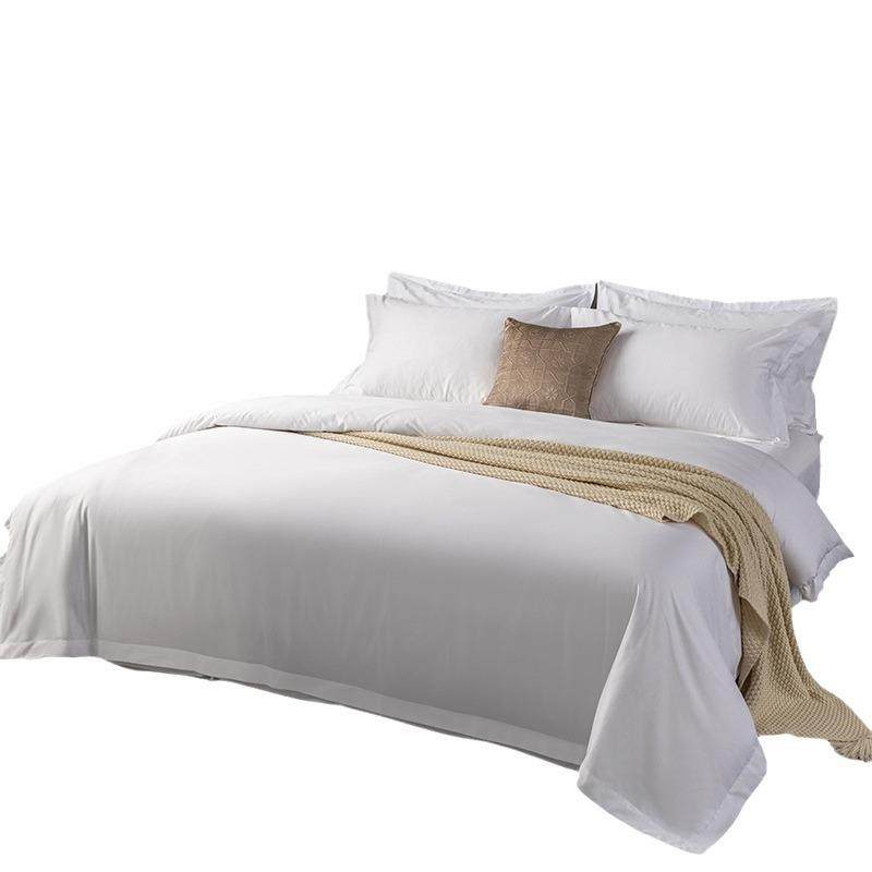 60S酒店四件套酒店布草白色贡缎民宿被套床单枕套宾馆床上用品