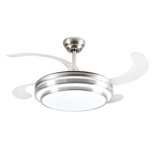 现代简约隐形风扇灯餐厅极简风吊扇灯客厅卧室柔风智能变频电扇灯