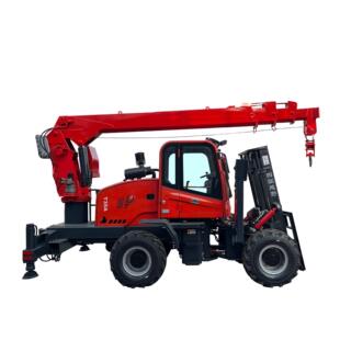 移动越野叉车尾吊升降液压伸缩吊臂车间厂房搬运货物用叉车尾吊