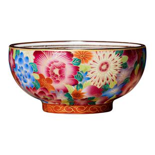 珐琅彩主人杯掐丝圆融杯陶瓷手绘个人杯品茗杯釉下彩茶碗手绘珐琅