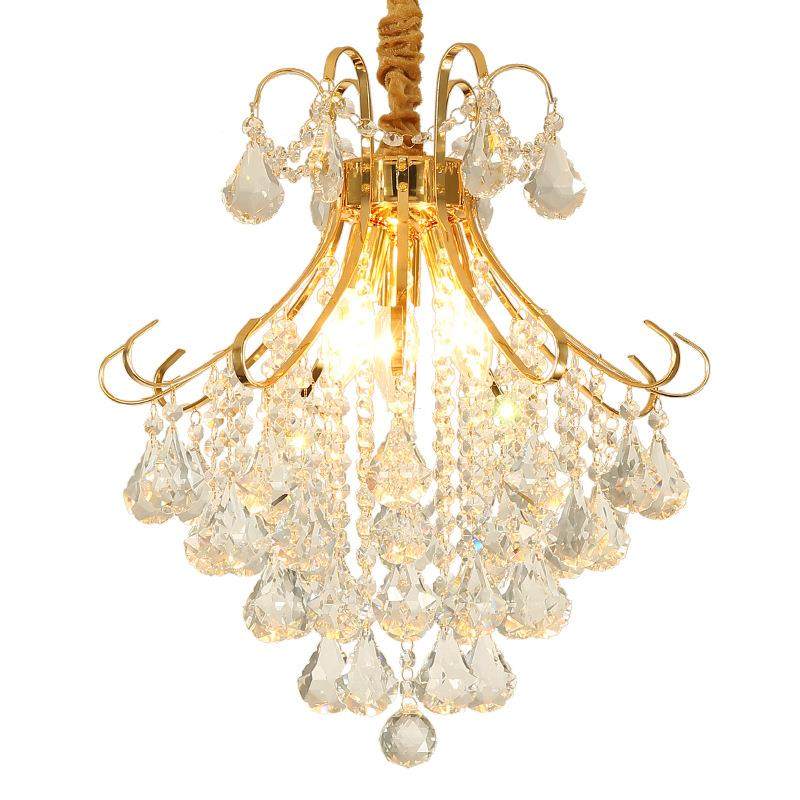 欧式客厅餐厅装饰吊灯金色铁艺水晶灯家居玄关走廊圆形小吊灯,家装灯饰光源,智能吊灯,淘宝优惠券,粉丝福利购,淘宝优惠卷