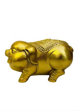 黄铜猪十二生肖钱猪黄铜制工艺品黄铜猪办公室创意摆件