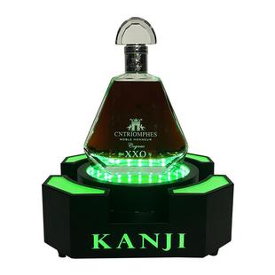 酒吧LED发光酒座水晶柱香槟底座花环形XO洋酒酒托威斯忌双色调节