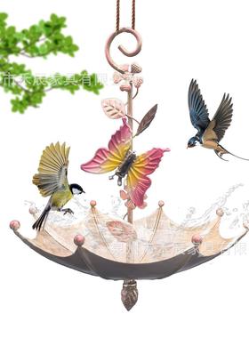 爆款伞形喂鸟器花园庭院挂件金属工艺品