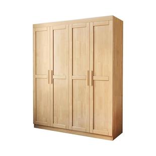 实木衣柜家用卧室现代简约收纳二三四门对开门衣橱白色放衣服柜子