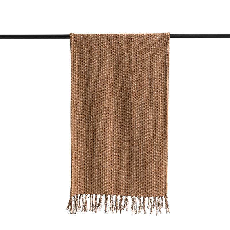 现代轻奢样板间床旗咖色针织流苏搭毯客厅沙发盖毯酒店民宿床尾巾,床上用品,床旗,淘宝优惠券,粉丝福利购,淘宝优惠卷