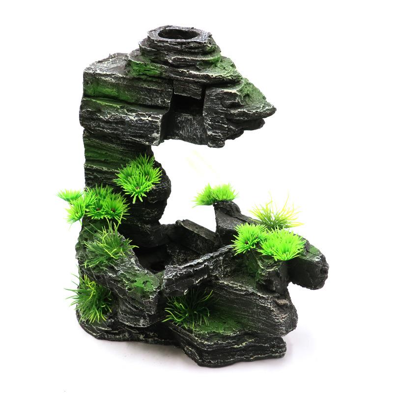 源头缸厂家造山鱼缸LMC2061流沙假摆件山水装饰品动态景草装饰摆