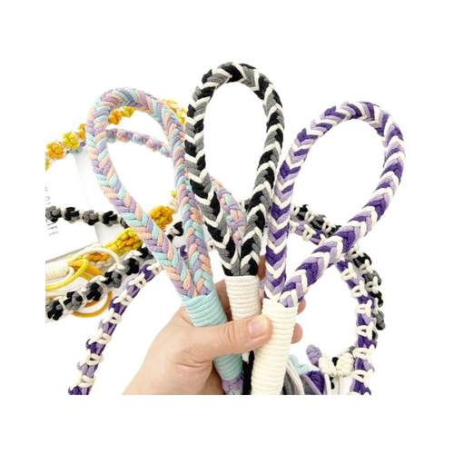 新款创意猫爪宠物牵引绳手工编织长款通用狗狗牵引绳狗绳子狗链