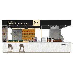 定制商场咖啡饮品奶茶展示柜中岛柜烤漆展柜框架设计轻奢定制