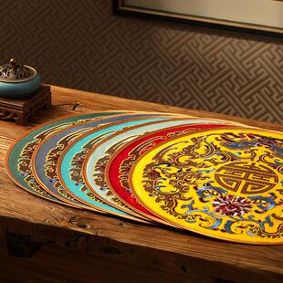 新中式餐桌垫刺绣花瓶垫布西餐盘垫布艺烟灰缸垫子隔热茶几杯垫