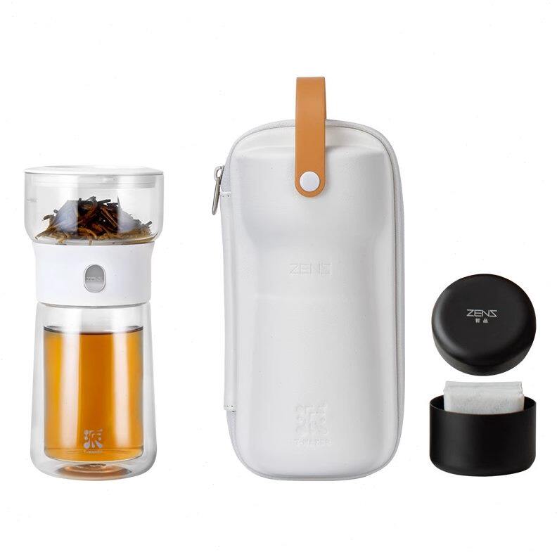哲品派杯茶水分离泡茶杯便携式旅行茶具玻璃快客杯户外露营飘逸杯