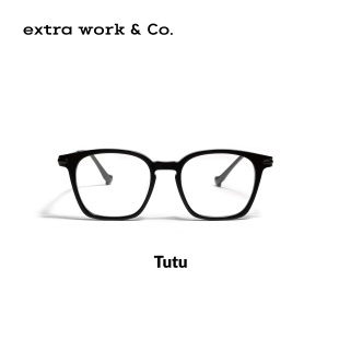extrawork 高质量黑框板材眼镜修饰脸型近视光学防蓝光高清镜片