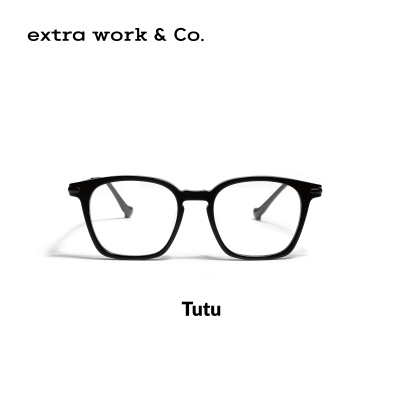 extrawork 高质量黑框板材眼镜修饰脸型近视光学防蓝光高清镜片