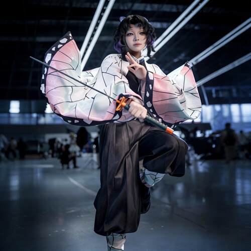 鬼灭之刃蝴蝶忍cos服羽织全套鬼杀队服虫柱cosplay服女全套日轮刀
