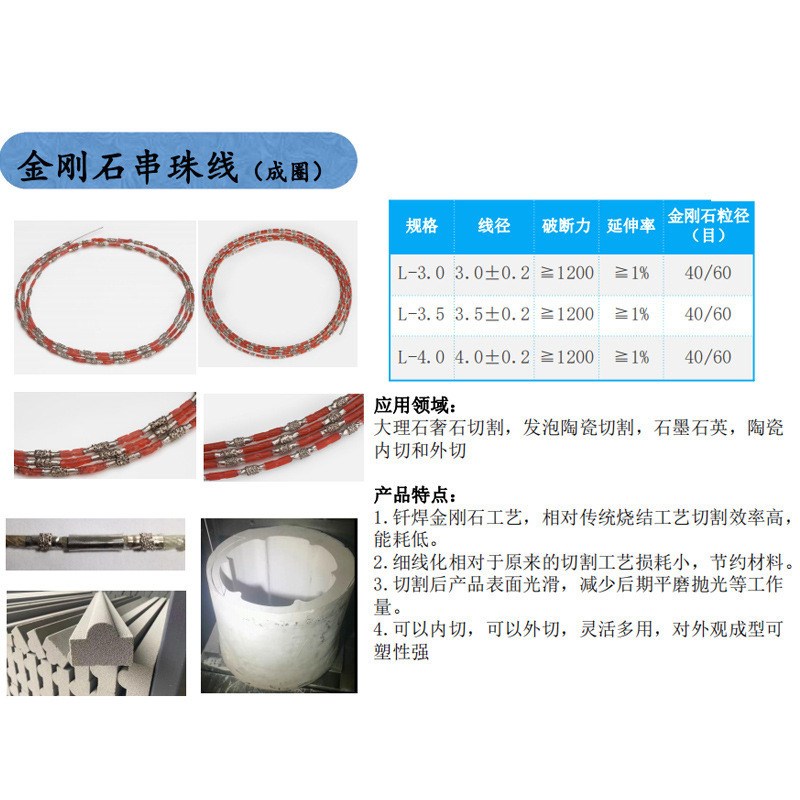 热销超细金刚砂线锯条切割线金刚石线锯钢丝锯线金刚绳锯切割丝锯