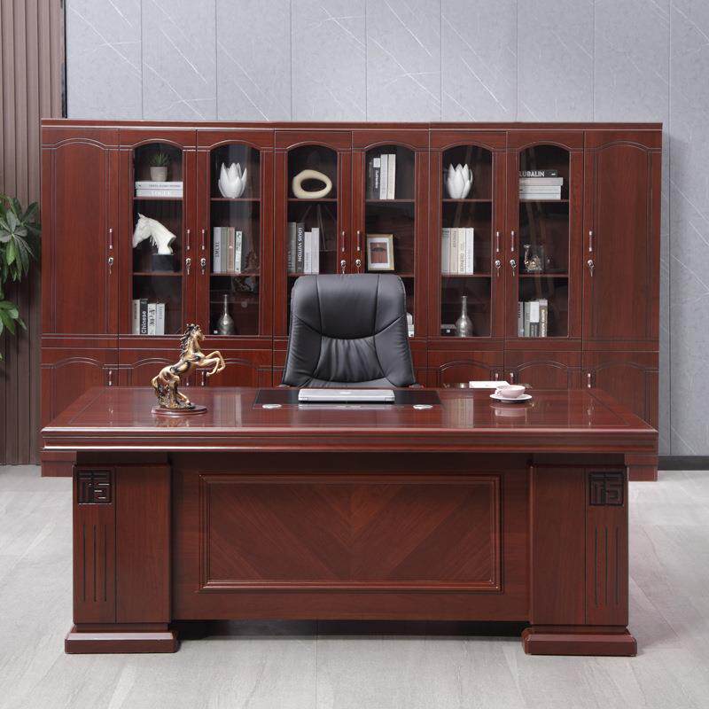 办公桌老板1.桌8米总新桌中式单人经理桌大班台裁353子办公桌椅组